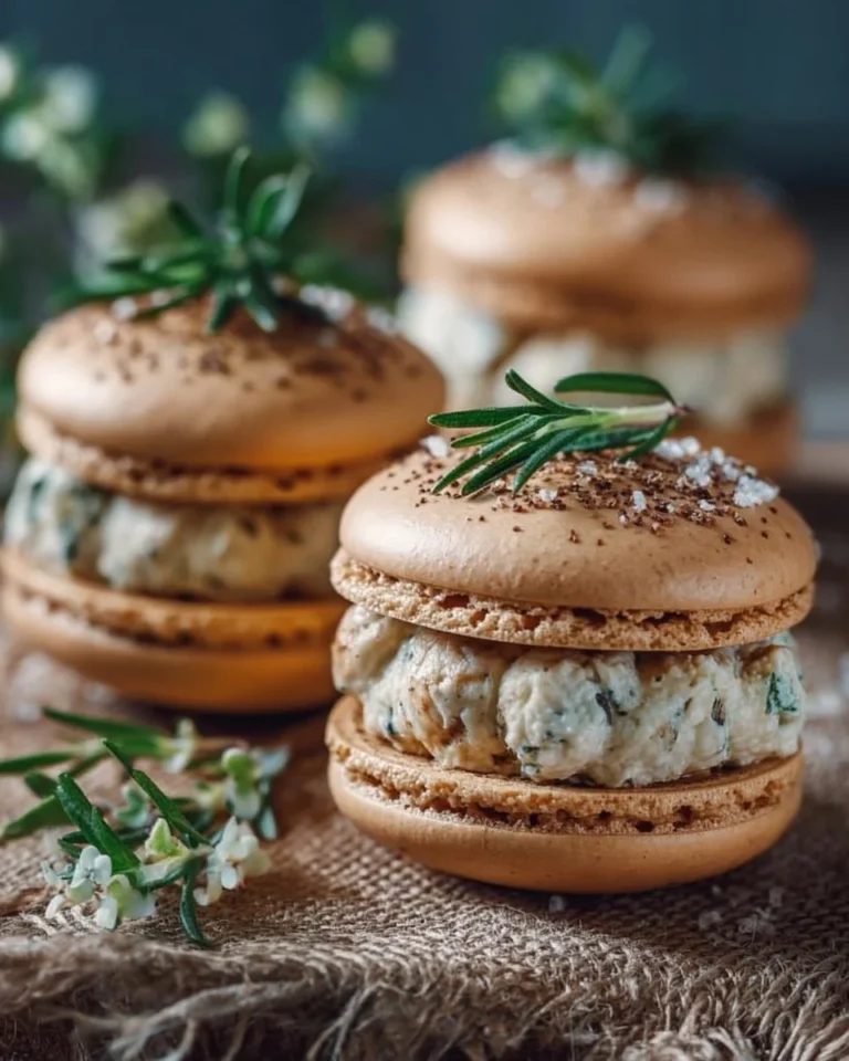 Macarons salés aux champignons et fromage pour un apéritif gourmet
