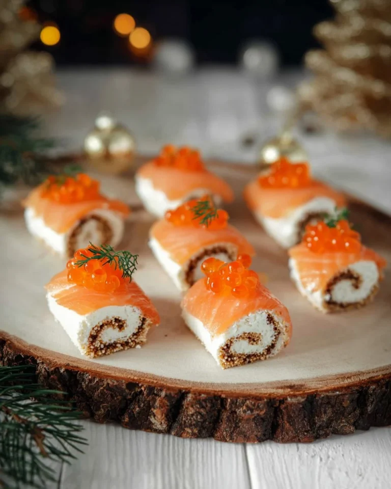 Mini bûches au saumon et tarama, délicieuses bouchées apéritives