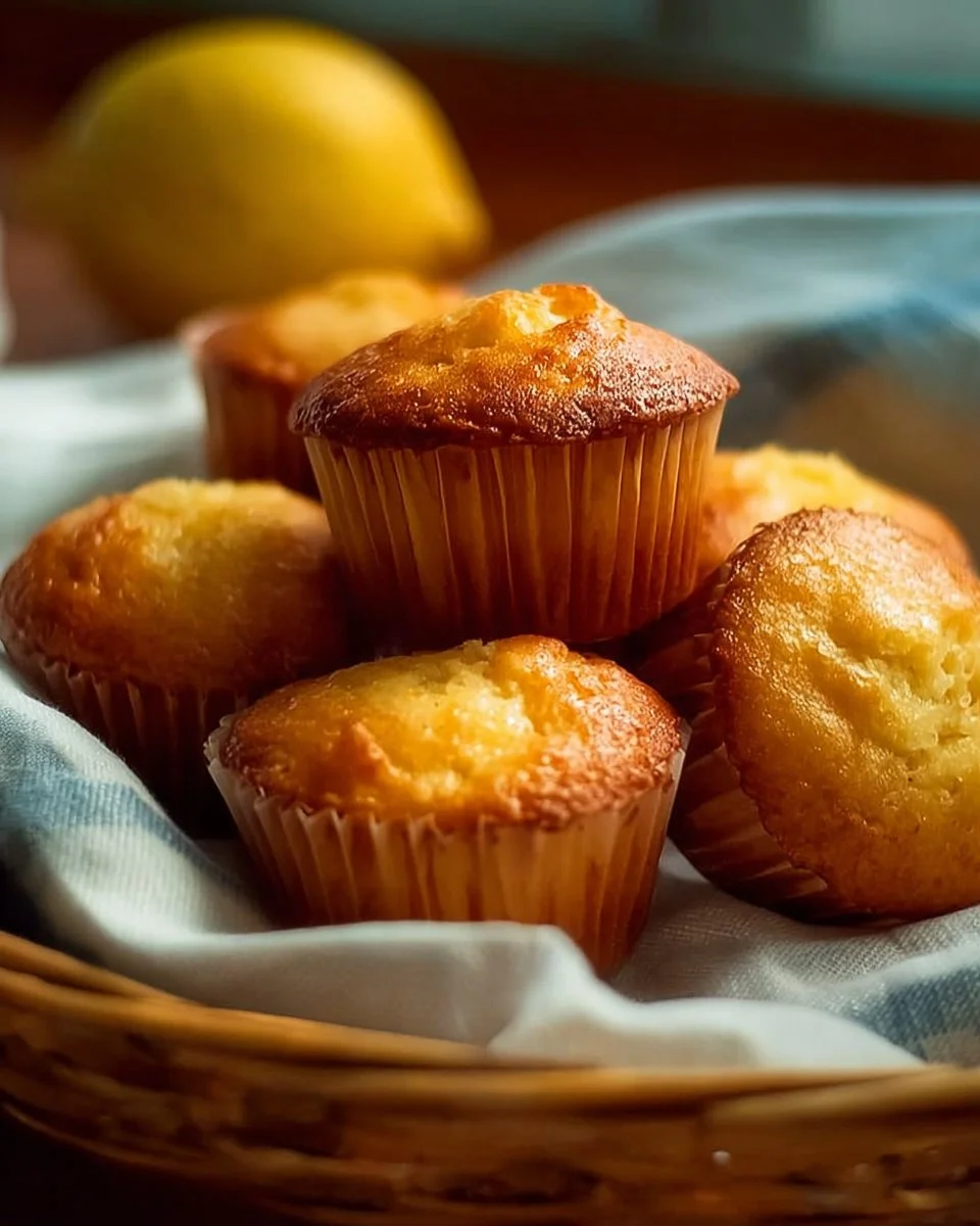 Muffins au citron moelleux avec un glaçage léger et décoratifs.