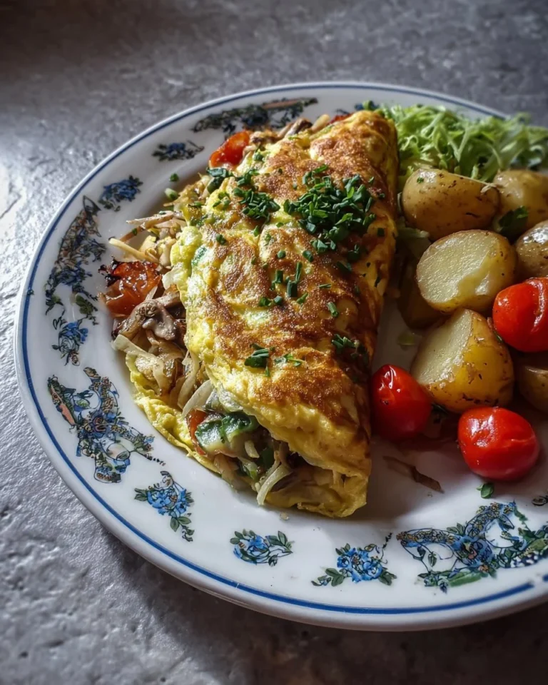 Omelette Farcie aux Pommes de Terre et Légumes, plat savoureux et coloré