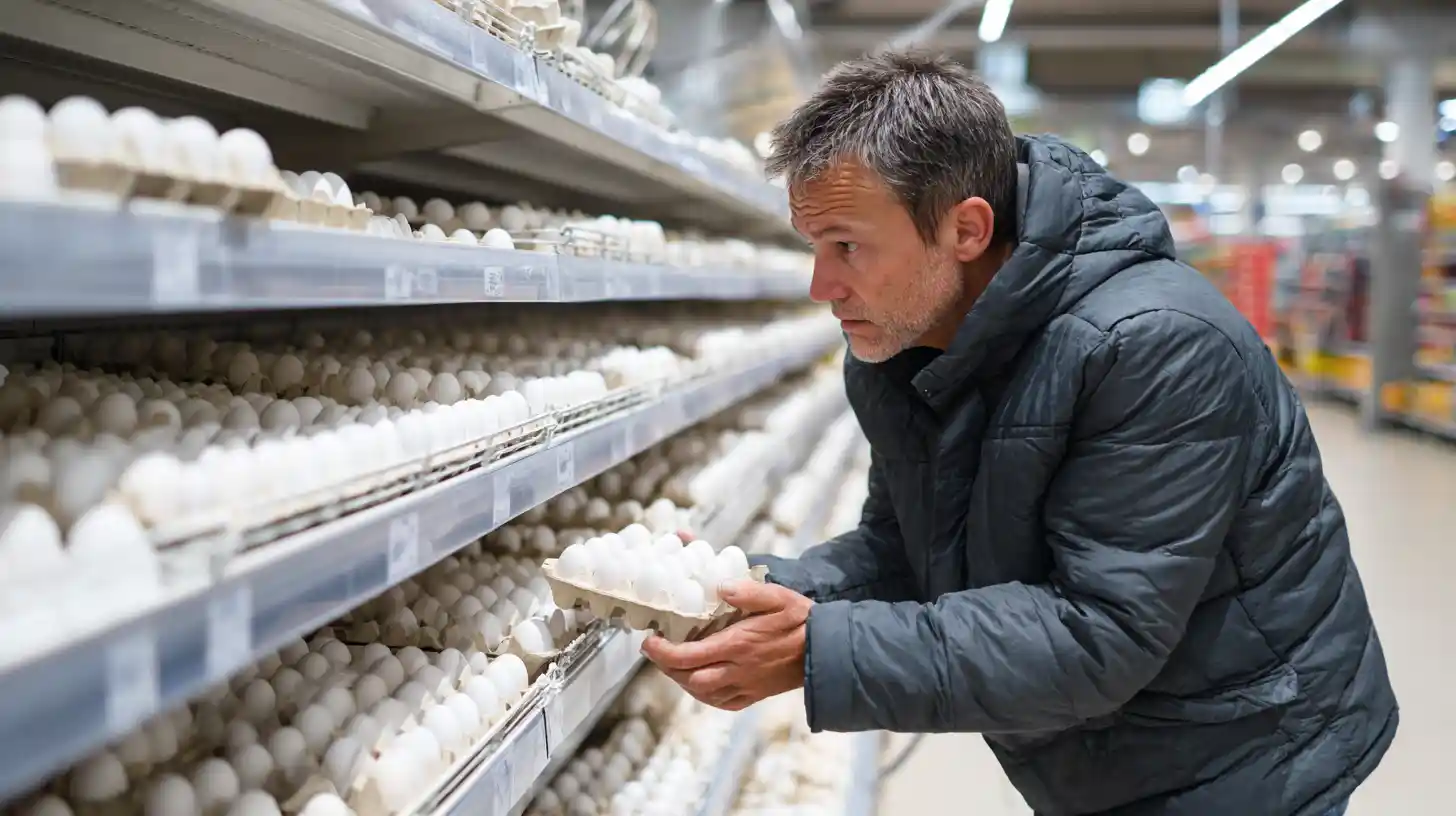 Rayon œufs vide dans un supermarché français, reflet d’une pénurie sans précédent qui bouleverse les habitudes culinaires en 2025.