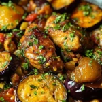 Ragoût de poulet aux aubergines, plat savoureux et réconfortant