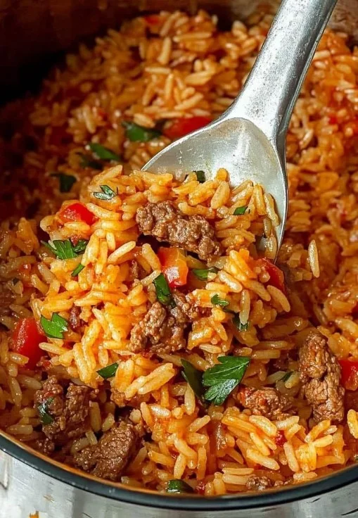 Recette de riz et bœuf en une seule casserole, plat savoureux et réconfortant