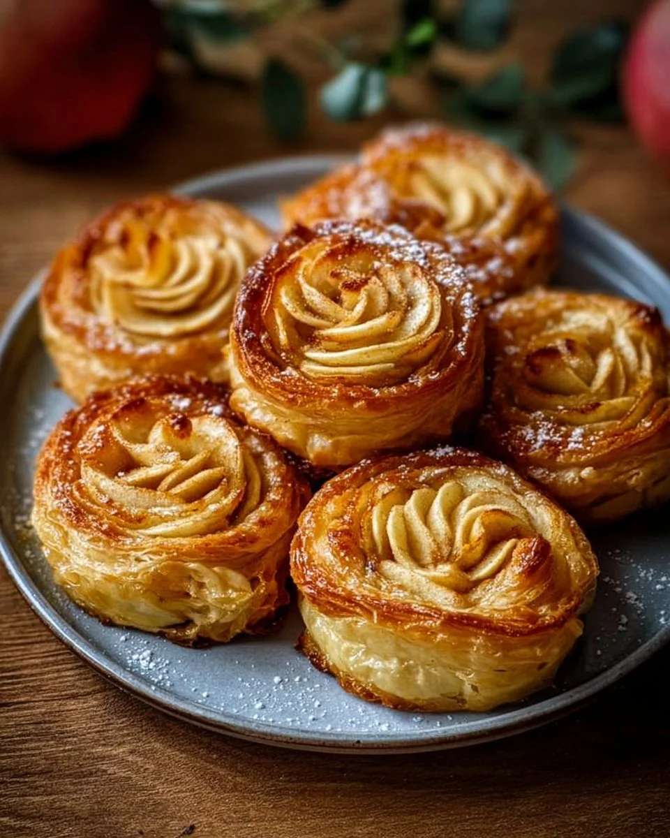 Roulés feuilletés aux pommes dorés et prêts à déguster