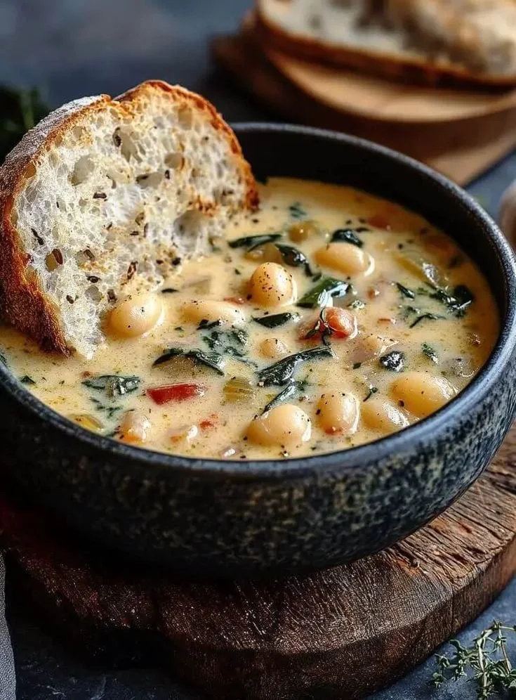 Soupe crémeuse aux haricots servie dans un bol