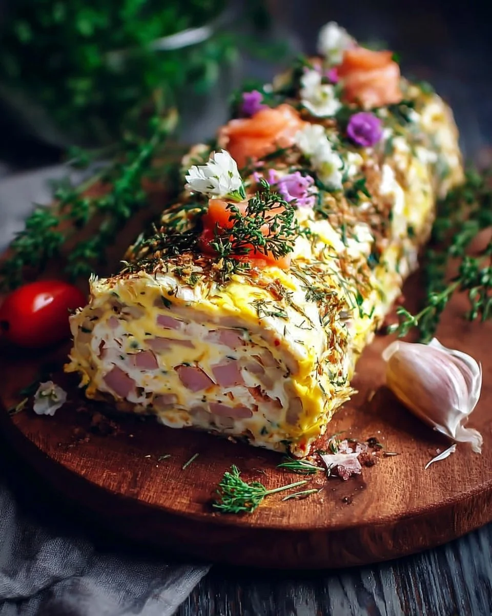 Bûche Salée aux Saveurs de la Mer avec garnitures de fruits de mer