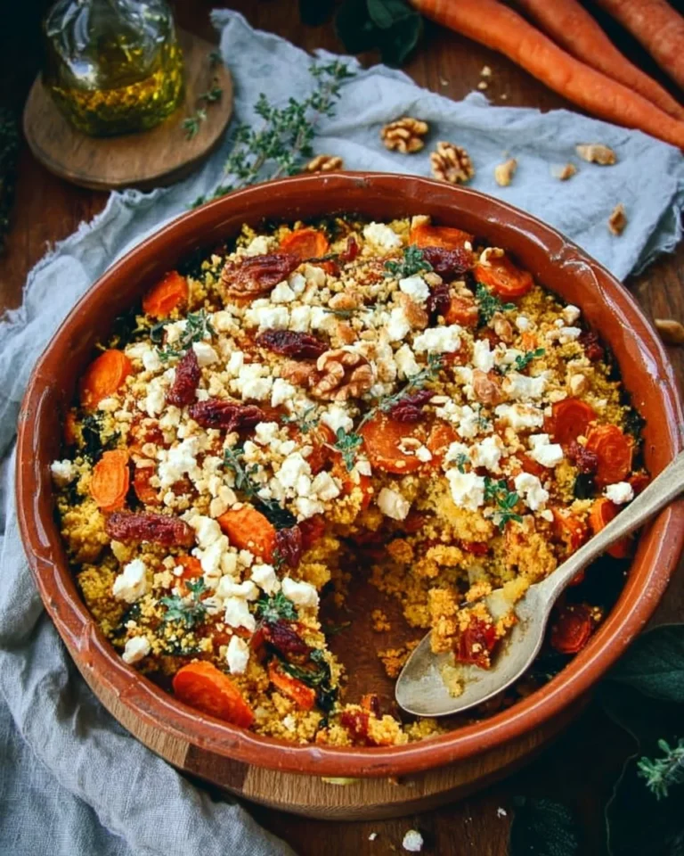 Crumble salé aux légumes d'hiver, feta et noix, plat sain et délicieux