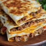 Quesadillas à la viande hachée savoureuses et prêtes à être dégustées