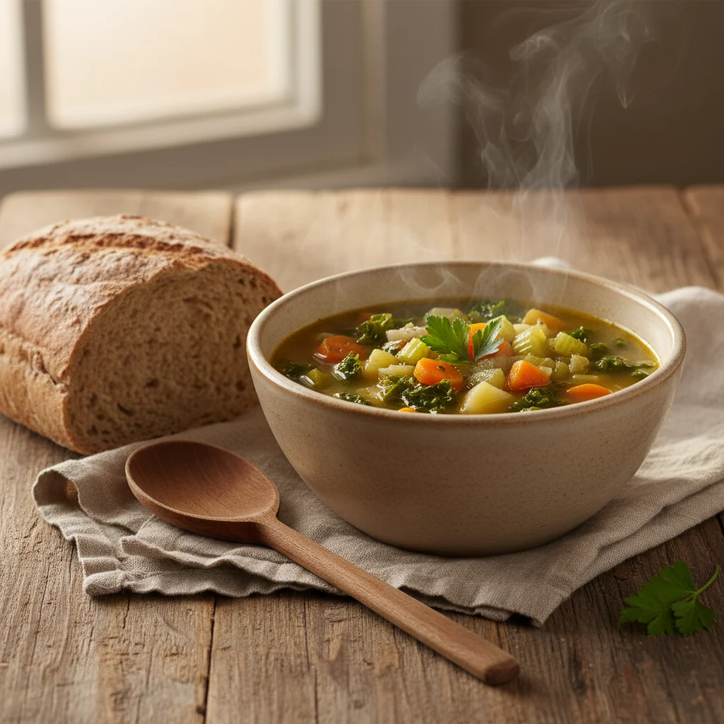 Soupe de légumes maison économique recette anti-crise inflation alimentaire française