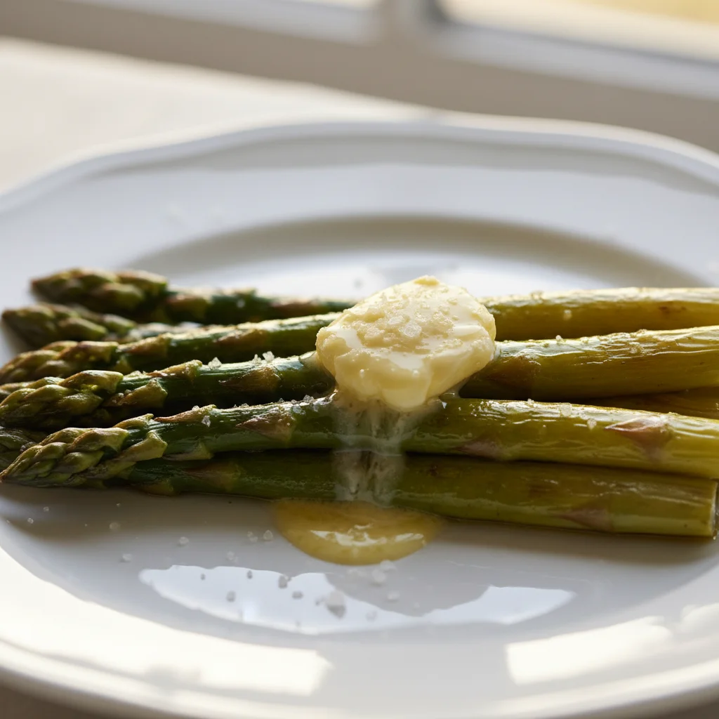 Asperges cuites servies assiette méthode française goût 2x supérieur vapeur