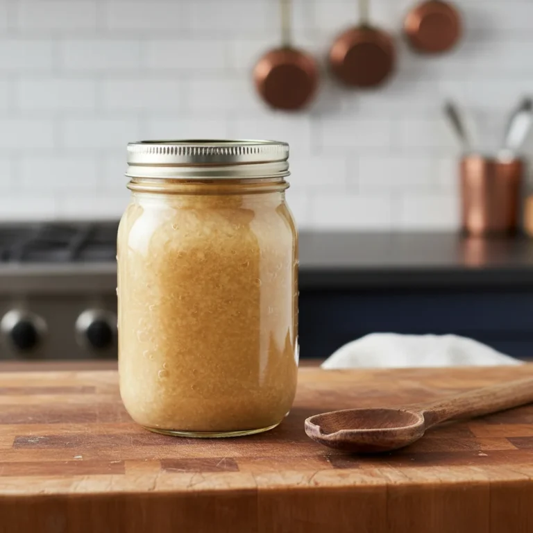 Graisse de bœuf fondue conservée dans un bocal en verre, guide de conservation complète