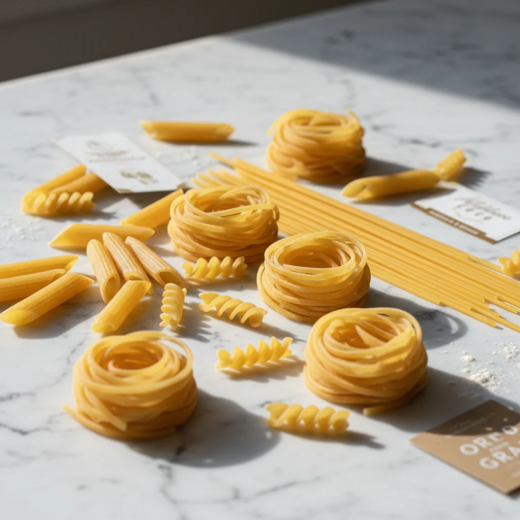 Pâtes italiennes artisanales qualité premium formes variées alternative Barilla chef italien