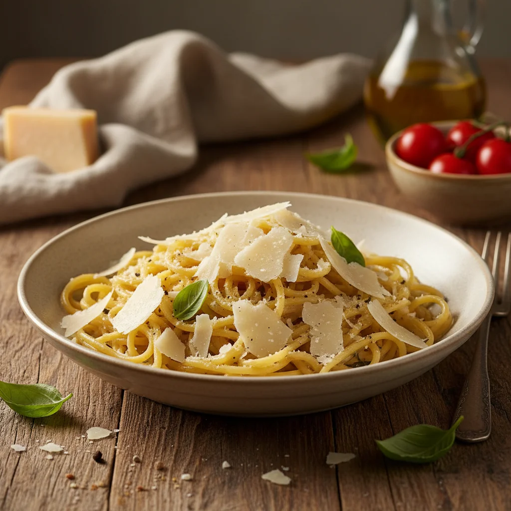 Pâtes fraîches parmesan râpé assiette conservation fromage méthode Julie Andrieu italienne